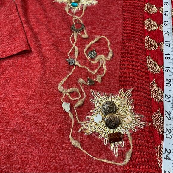 S and C bead and sequin embroidered long sleeved drop waist sweater dress small - Picture 10 of 13